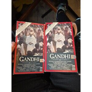 Columbia Pictures Gandhi Part 1 & 2 VHS Drama NTSC 1982 Ben Kingsley